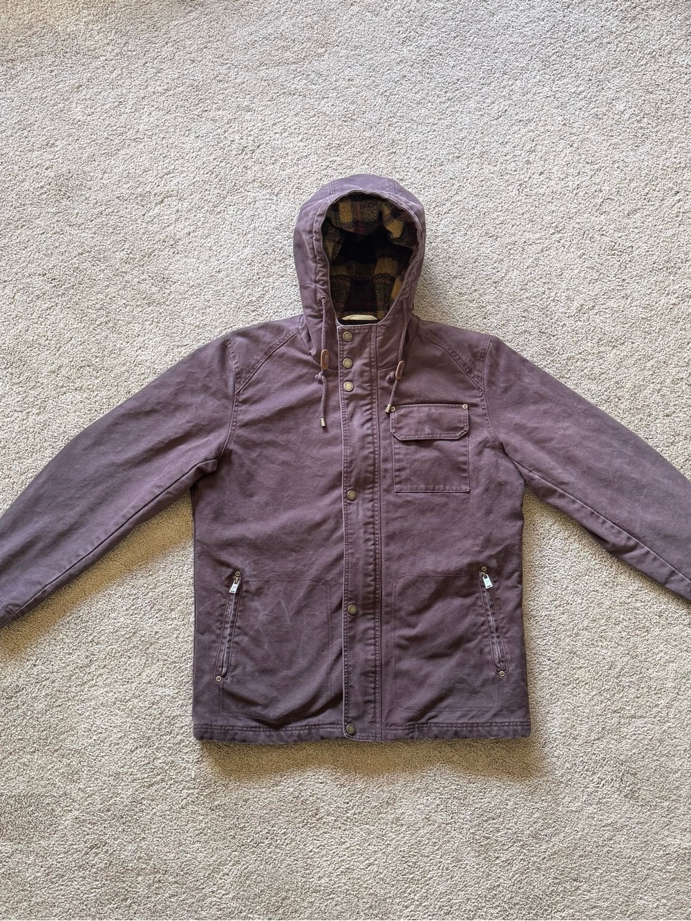 Gorpcore Pendleton Men's Large Faded Hooded Timber Cruiser Jacket Sherpa Lined